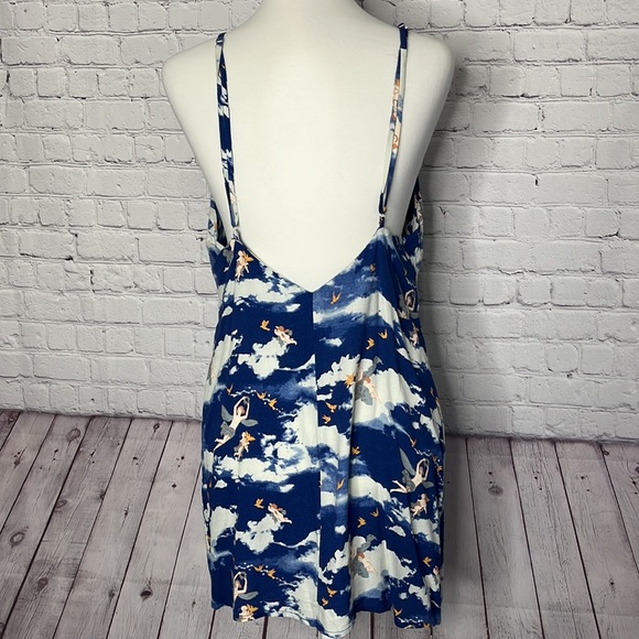 Reformation Freya Plunge Back Slip Dress in Cielo/Heaven Angel Print - Picture 5 of 9